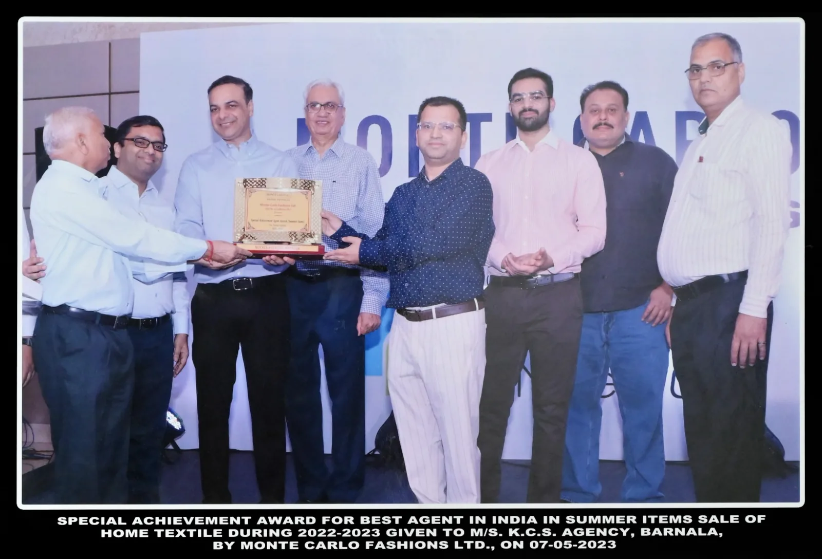 KCS Agencies receiving the Special Achievement Award for Best Agent in India