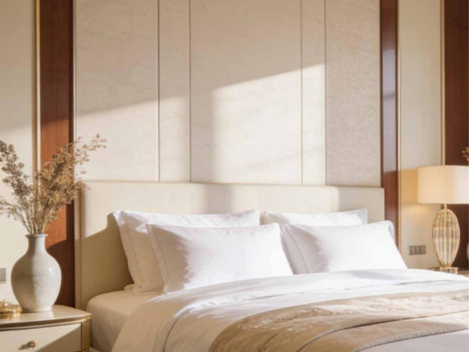 Monte Carlo Home hotel bedding in a warm, welcoming bedroom
